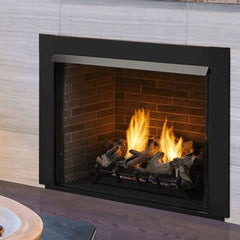 Monessen 36" Lo-Rider Clean Face Firebox with Multi-tonal Gray Herringbone Fiber Interior Panels - Pristine Home & Wellness