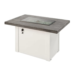 Outdoor Greatroom Company Stone Gray Havenwood Rectangular Gas Fire Pit Table with White Base - Pristine Home & Wellness