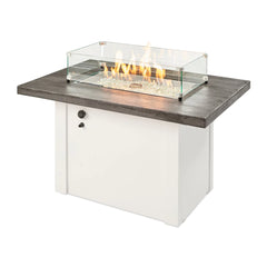 Outdoor Greatroom Company Stone Gray Havenwood Rectangular Gas Fire Pit Table with White Base - Pristine Home & Wellness