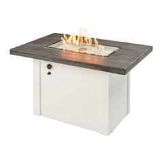 Outdoor Greatroom Company Stone Gray Havenwood Rectangular Gas Fire Pit Table with White Base - Pristine Home & Wellness