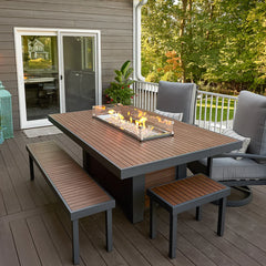 Outdoor Greatroom Company Kenwood Linear Dining Height Gas Fire Pit Table - Pristine Home & Wellness