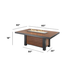 Outdoor Greatroom Company Kenwood Linear Dining Height Gas Fire Pit Table - Pristine Home & Wellness