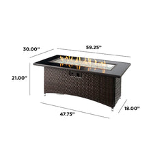 Outdoor Greatroom Company Balsam Montego Linear Gas Fire Pit Table - Pristine Home & Wellness