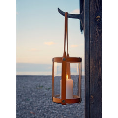 Skargaarden Marstrand Candle Lantern Dark Brown Leather - CALA-DBL - Pristine Home & Wellness