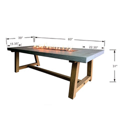 Elementi Sonoma Fire Pit Dining Table - Pristine Home & Wellness