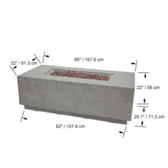 Elementi Andes Fire Pit Table with Internal Propane Tank Holder- Propane Fuel - Pristine Home & Wellness