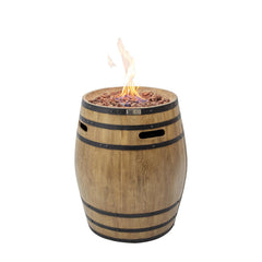 Elementi Redwood Napa Fire Pit Column Barrel Table - Pristine Home & Wellness