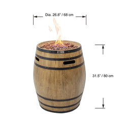 Elementi Redwood Napa Fire Pit Column Barrel Table - Pristine Home & Wellness