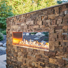 Outdoor Greatroom Company 40-inch Linear Ready-to-Finish See-Through Gas Outdoor Fireplace with Direct Spark Ignition - Natural Gas - Pristine Home & Wellness