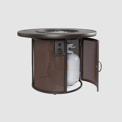 Outdoor Greatroom Company Brown Stonefire Round Gas Fire Pit Table - Pristine Home & Wellness