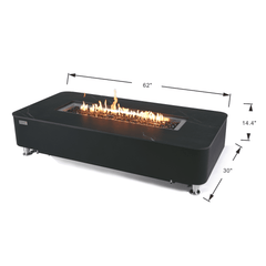 Elementi Plus Bulgaria Black Valencia Porcelain Fire Pit Table - Pristine Home & Wellness