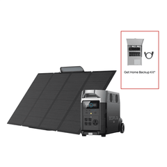 EcoFlow Delta Pro Portable Power Station + Foldable 400W Solar Panel + Transfer Switch 306A1 + Cable Bundle - Pristine Home & Wellness