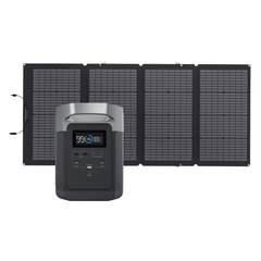 EcoFlow Delta 1300 Portable Power Station + Foldable 220W Bifacial Solar Panel Bundle