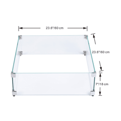 Elementi Plus Square Fire Pit Wind Screen - Pristine Home & Wellness