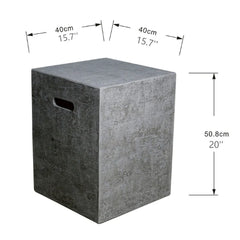 Elementi Light Gray Square Tank Cover - Pristine Home & Wellness