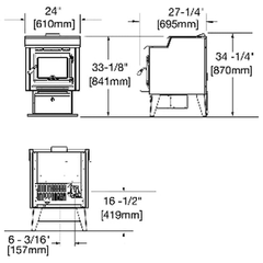 True North 33010001 TN40 Pellet Stove with Legs - Pristine Home & Wellness