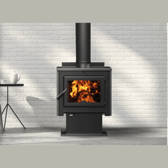 True North 31010010 Series B TN20 Met Black Wood Stove with Pedestal Base - Pristine Home & Wellness