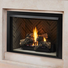 Monessen 36" Lo-Rider Clean Face Firebox with Cement Gray Stacked Traditional Interior Panels - Pristine Home & Wellness