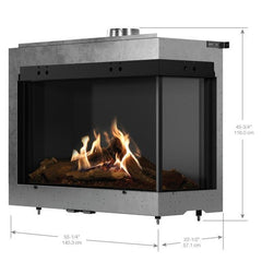 Faber MatriX Firebox, Natural Gas, Right-facing, Two-sided, 41"x 26"