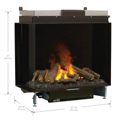 Faber e-MatriX Electric Firebox, Left-facing, Two-sided, 32"X26"