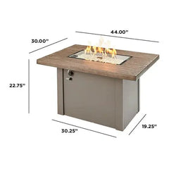 Outdoor Greatroom Company Stone Gray Havenwood Rectangular Gas Fire Pit Table with Gray Base - Pristine Home & Wellness